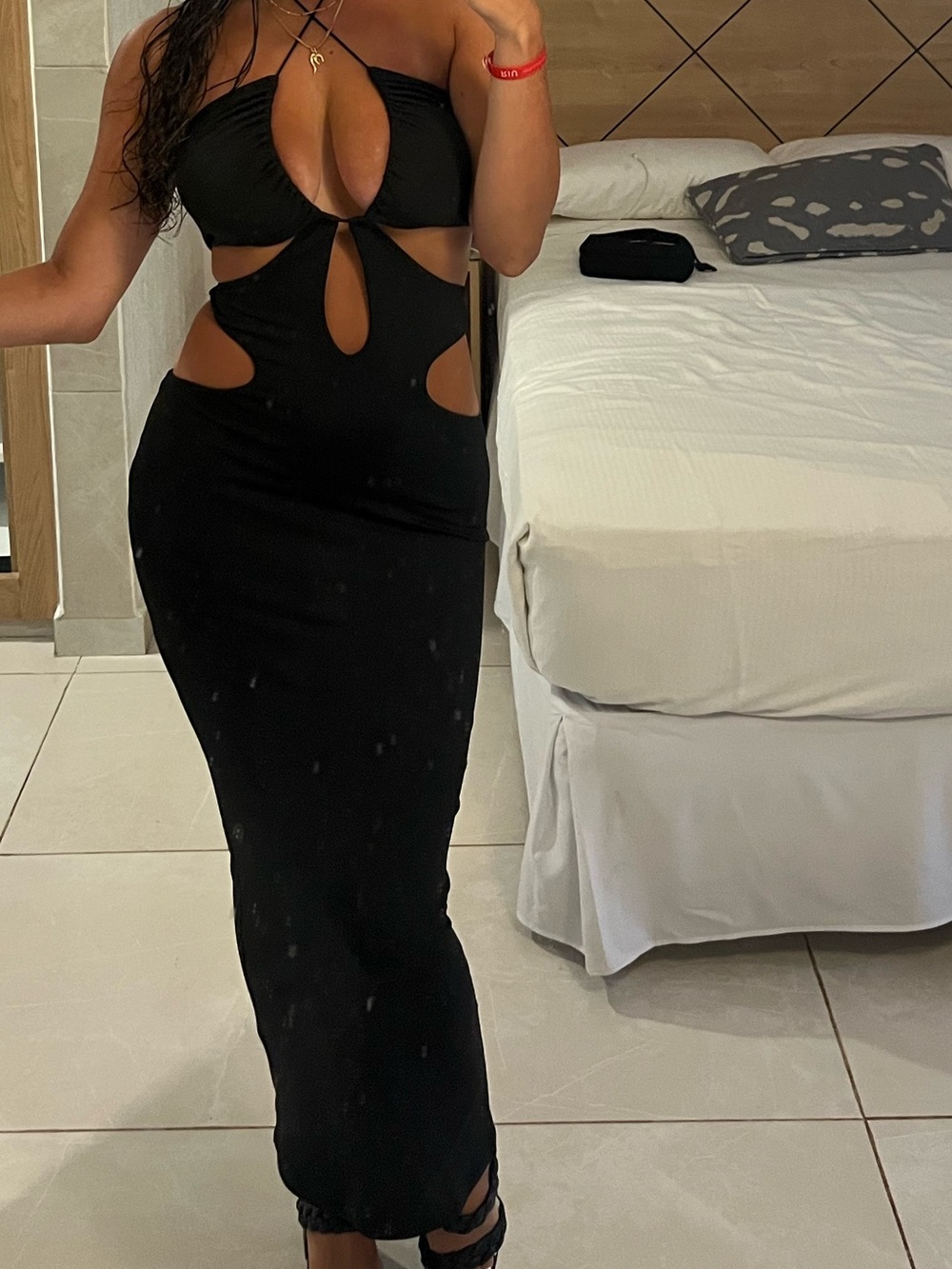 Sexy Cutout Maxi Dress in Black